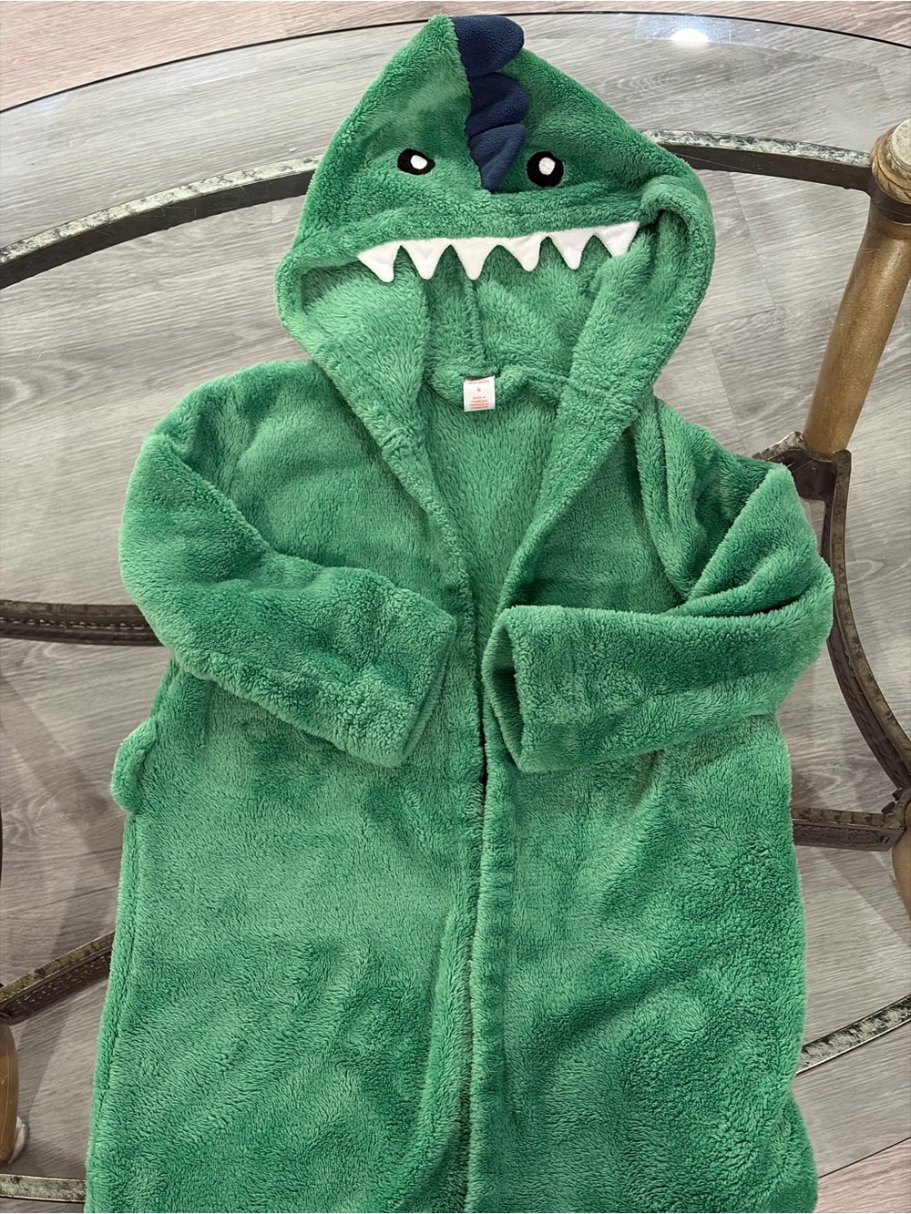 Green Dinosaur Hooded Plush Pajama Robe